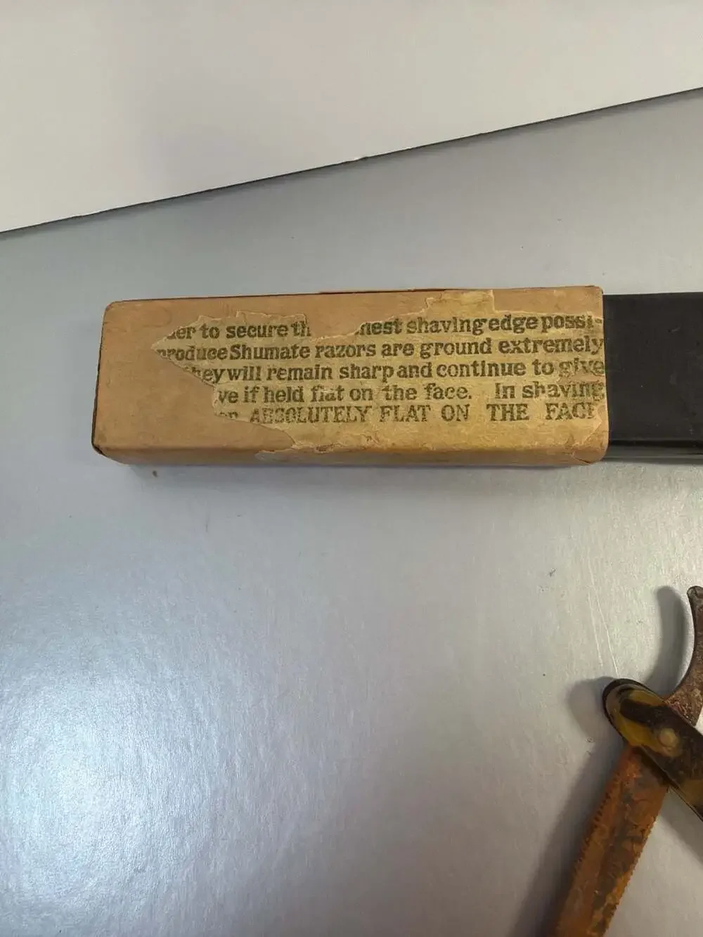 Vintage Shumate Prince Straight Razor with Tortoiseshell Handle and Original Box